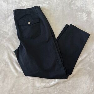 White House Black Market Slim Crop‎ Cargo Pants Black Women's Size 8